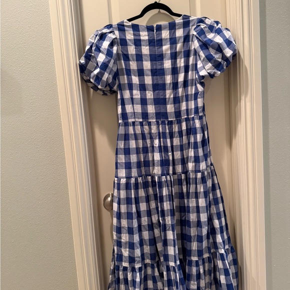 Antonio Melani Amara Gingham Tiered Flounce Hem A-Line Midi Dress - Picture 7 of 8